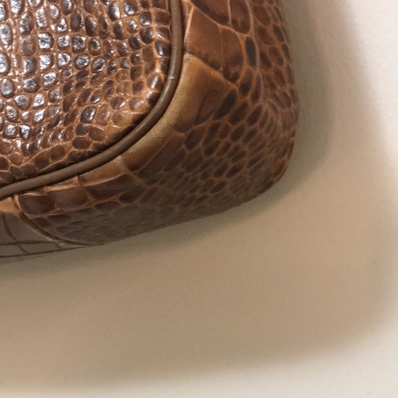 Longchamp Tan Brown Roseau Croc Embossed Leather Toggle Shopper Top Handle Bag - Picture 4 of 16